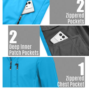 Chaquetas Softshell Personalizadas para Hombre, Doble Capa, Microelásticas, 100% Poliéster, Impermeables, con Logotipo Bordado, Cortavientos - Product Image 4