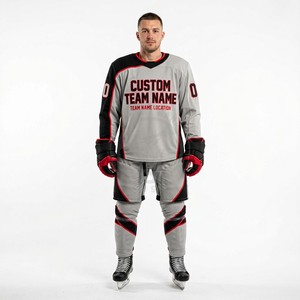 Uniformes de Hockey sobre Hielo Personalizados a Precio de Fábrica, Transpirables, de Poliéster, Sublimación a Todo Color, Nombres y Números del Equipo - Product Image 2