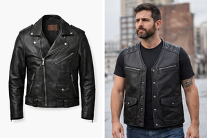 Chaleco de Motocicleta Personalizado Unisex con Cuello Alto, Cuero Genuino, Resistente al Viento e Impermeable, Ropa de Abrigo para Otoño - Product Image 3
