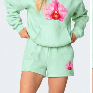 Shorts décontractés personnalisés DTG pour femmes en polyester et coton avec cordon de serrage, imprimé graphique personnalisé, coupe décontractée, vêtements décontractés - Product Image 5
