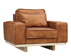 Cao cấp 2025 chỗ ngồi duy nhất màu nâu chần chesterfield sofa da nhà hàng sofa hiện đại phòng khách sạn ghế cánh tay - Product Image 2