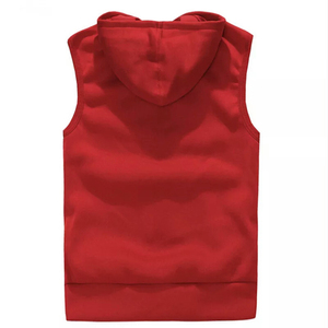 Wholesale Sleeveless Hoodie Vest Men Cotton Zip-Up Hooded Tank <b>Top</b> Custom Logo Bulk Order Gym Activewear Multicolor Options - Product Image 4