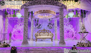 Mandap de Boda Hindú con Diseño de Bigote, Escenario Dhanush para Boda Hindú, Mandap Temático de Bigote para Boda, Australia - Product Image 5