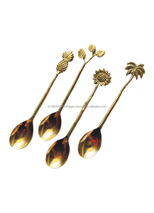 ชุดช้อนชาหรูหราหรือช้อนกาแฟ ชุดช้อนชาทองเหลือง 4 ชิ้น (แพ็ค 4) - Product Image 4