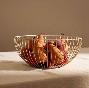 Corbeille à fruits ovale en métal noir moderne, support de rangement ouvert minimaliste pour comptoir de cuisine - Product Image 4