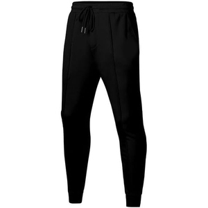 Ensemble de survêtement personnalisé pour homme, sweat-shirt à capuche noir uni et pantalon de jogging, molleton de coton minimaliste - Product Image 2