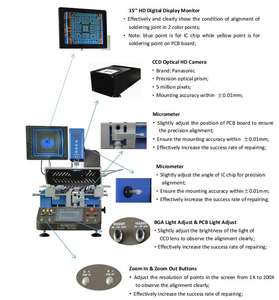Wisdomshow WDS-650 Nouvelle machine de retravaillage BGA à vision CCD haute définition avec précision de placement de 0,01 mm, écran LCD 1080P en fonte - Product Image 6