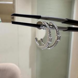 Pendientes de Aro de Oro de 14K con Diamante Cultivado en Laboratorio, Diamante Redondo Decorativo, Joyería Fina Minimalista, Elegante Regalo para Mujer - Product Image 3