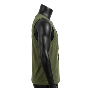 Camiseta sin mangas informal de algodón 100% transpirable y personalizada, con estampado serigrafiado, para hombre y mujer, estilo urbano, OEM, ODM, venta al por mayor, 180 - Product Image 3