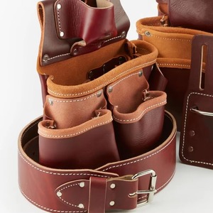 OEM Service Wholesale Cowhide <b>Leather</b> Tooled Bag Lightweight Solid Color Cowhide <b>Leather</b> <b>Tool</b> Bag For Sale - Product Image 5