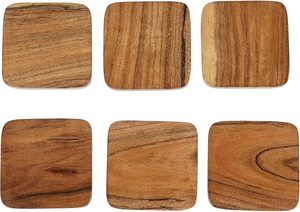 Wood Handcrafted Square <b>Coasters</b> Heat Resistant Coffee & <b>Drink</b> <b>Coasters</b> for Home Office Decor - Product Image 4