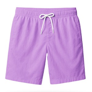 Pantalones Cortos Bermuda Morados Sólidos para Hombre 2026, con Cintura Ajustable con Cordón, Estilo Casual Tejido, Corte Medio, Diseño Personalizado ODM - Product Image 1