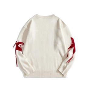 เสื้อสเวตเตอร์ถักผ้าแจ็คการ์ดสำหรับผู้ชายเสื้อคอกลมแขนยาวผ้าฝ้าย100% พิมพ์ลายดิจิตอลสำหรับฤดูหนาว - Product Image 2