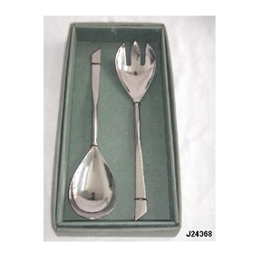 Ensemble de salade de vernis à miroir martelé fait à la main fourchette et cuillère fabriqué en acier ensemble de couverts de style rond et fourchette pour salade décor de cuisine - Product Image 6