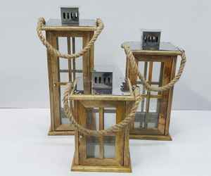 Lanterne à bougie en bois moderne, faite à la main, de qualité supérieure, écologique, personnalisable, pour la décoration intérieure, anniversaire, Noël - Product Image 5