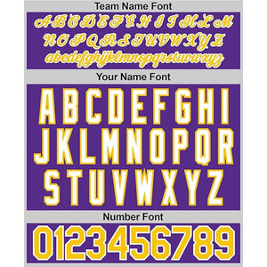 Maillot de baseball à rayures fines pour femme, haut court, personnalisable avec nom, numéro et logo, confortable, durable, en polyester, violet et or - Product Image 3