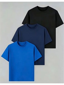 เสื้อเจอร์ซีย์ถักนิตติ้งผ้าฝ้ายเฟรนช์เทอร์รี่สำหรับผู้ชาย คุณภาพพรีเมียม เย็บอย่างดี เป็นมิตรต่อสิ่งแวดล้อม ระบายอากาศได้ดี เนื้อผ้าหนา ทรงโอเวอร์ไซส์ สีน้ำเงินกรมท่า สีดำ - Product Image 1