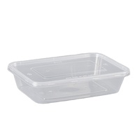 Boîtes à lunch rectangulaires transparentes en plastique PP jetables avec couvercle, 500, 650, 750, 1000 ml, directement de l'usine