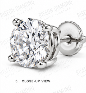 Premium Cushion Cut Solitaire Diamond <b>Stud</b> Earrings 18K White Gold Four Prong Bridal Office Wear Luxury Gifting Fine Jewelry - Product Image 6