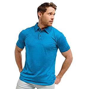 Polo de Manga Corta Negro para Hombre, Tejido de Punto, Secado Rápido, Corte Casual, Largo Regular - Product Image 6