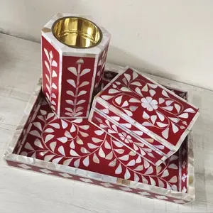 Bakhoor <b>Burner</b> with Mother of Pearl Inlay Tray and Acrylic Box Decorative Set for Incense Arabic <b>Oud</b> Gifts Fragrance - Product Image 4