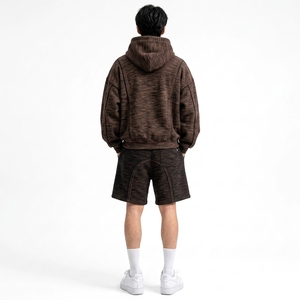 Ensemble sweat à capuche et short pour homme en molleton de coton, pull décontracté, style streetwear personnalisé, coupe régulière, haute qualité, collection printemps - Product Image 3