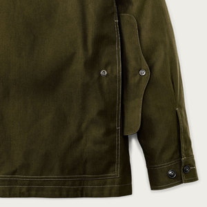 Chemise-veste en toile vert olive pour homme avec fermeture boutonnée et poches poitrine, style workwear, coupe classique, pour l'automne - Product Image 5