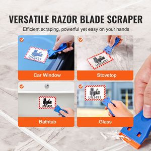 2PCS Plastic Razor Blade Scraper and 120PCS Adhesive Cleaning Scraper Remover Stickers <b>Decals</b> <b>Car</b> Cleaning Tools - Product Image 3