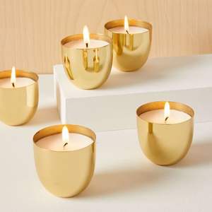 Photophore en métal texturé pour décoration intérieure de luxe, support de bougie chauffe-plat pour la maison - Product Image 5