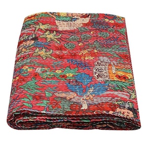 Edredón Kantha de retazos de algodón cosido a mano ropa de cama Bohemia hecha a mano colcha - Product Image 4