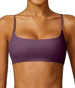 Soutien-gorge de sport court pour femme 2025, grande taille, écologique, respirant, maintien élevé, séchage rapide, en nylon, couleur unie, pour yoga et course à pied - Product Image 6