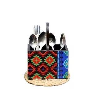 Durable Quality High on Demand Cutlery Holder in Wood With Premium <b>Sticker</b> Finished Used for Homes and Hotels caddy - Product Image 1