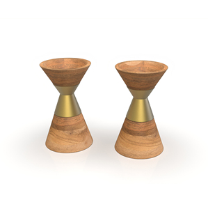 เชิงเทียนไม้ทรงกระบอก ตกแต่งบ้าน ฐานลายร่อง งานแฮนด์เมด ดีไซน์ทันสมัย - Product Image 6