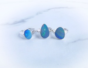 แหวนโอปอลออสเตรเลียแท้ แหวนเงินแท้ประดับโอปอลดับเบิ้ลท์ แหวนประจำเดือนตุลาคม เครื่องประดับอัญมณีสุดหรู ของขวัญสำหรับเธอ - Product Image 3