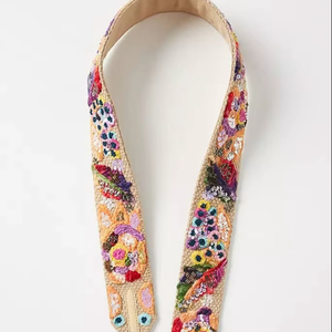 Sangle de sac à fleurs perlée faite à la main pour femme, réglable et brodée, pour remplacement de bandoulière - Product Image 1