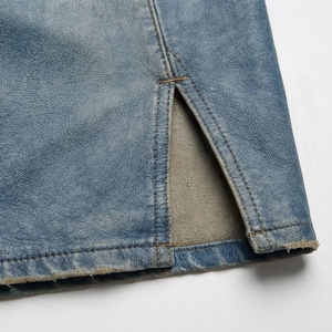 Jupe mini en jean taille haute pour femme avec poches, style décontracté crayon, bleu délavé, toutes saisons - Product Image 6