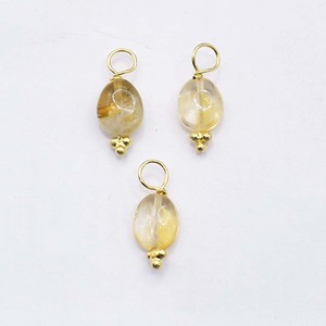 Pendentif en citrine, petit morceau de pierre précieuse, charme fait main, collier plaqué or à trois pierres, bijou cadeau pour femme - Product Image 3