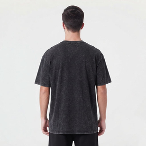 T-shirts personnalisés délavés à l'acide, coupe oversize à épaules tombantes, en coton à manches courtes pour l'été - Product Image 3