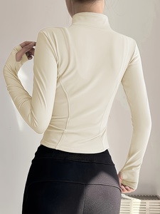 Womens Mesh Panel Yoga <b>Jacket</b> Breathable Full Zip Fitness Running <b>Workout</b> Activewear Custom Logo OEM ODM Private Label Wholesale - Product Image 2