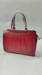 Sac à bandoulière pour femme en cuir véritable marron, motif litchi, poignée unique, fermeture à fermoir, usage quotidien, toutes saisons - Product Image 2