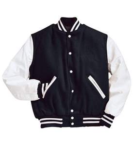 Wholesale Custom Latest Designs Long Sleeve Baseball Hooded Varsity Jacket Unisex Patchwork 100% Wool Winter <b>Plain</b> Blank - Product Image 1