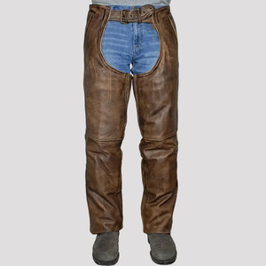 Horse <b>Riding</b> Suede Leather <b>Chaps</b> High Quality Durable Material Washed Men's Leather <b>Chaps</b> Wholesale Best Price With Custom Logo - Product Image 1