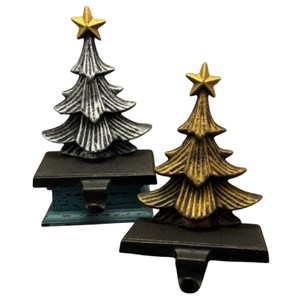Soporte Metálico para Calcetines de Navidad, de Hierro Fundido Resistente, para Colgar en el Chimenea, con Base Ponderada, Plateado Festivo - Product Image 4