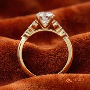 18K Gold Plated Oval Cut Moissanite Floral Bridal Engagement Wedding <b>Ring</b> for Women Luxury Gift From Gujarat Anniversary - Product Image 5