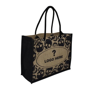 Custom Design Rope Handle <b>Burlap</b> Bag One Color All-over Print Custom Logo Jute Promotion Bag for Gift Promotion Shopping - Product Image 2