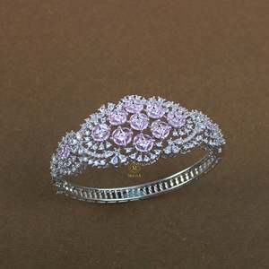 Maria Pink CZ Vintage Charm Bracelet-Copper & Brass Designer Jewelry - Product Image 2