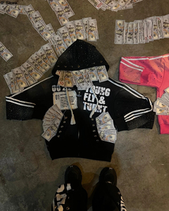 ชุดกีฬา Y2K สำหรับผู้หญิงและผู้ชาย ชุดเซ็ต 2 ชิ้น เสื้อฮู้ดดี้โอเวอร์ไซส์และกางเกงวอร์มสไตล์ฮิปฮอป ชุดลำลอง - Product Image 6