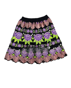 Jupe Hawaïenne en Coton Brodé Floral Écologique pour Femme, Taille Naturelle, Dernier Design Guam Micronésie, Ornée de Paillettes - Product Image 3