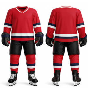 Uniforme de Hockey sobre Hielo Personalizado al por Mayor, Ligero, Duradero, de Manga Larga, Transpirable, para el Día del Partido, Directo del Fabricante en Pakistán - Product Image 3
