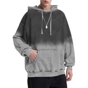Sweat à capuche pour homme en coton épais, style streetwear, délavé à l'acide, coupe oversize, effet vintage, qualité supérieure, prix OEM abordable - Product Image 1